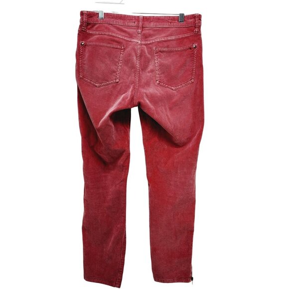 Picaro Corduroy pants Skinny The Letterpress Womens Red With Ankle Zippers SZ 29 - Picture 2 of 16